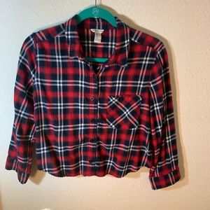 💚Crops Plaid Button Down